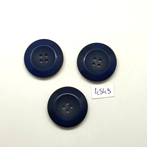 3 boutons en résine bleu foncé - 30mm - tr4549