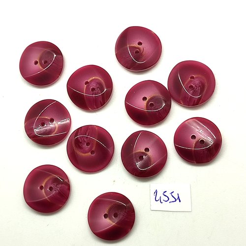 11 boutons en résine violet clair - 18mm - tr4551