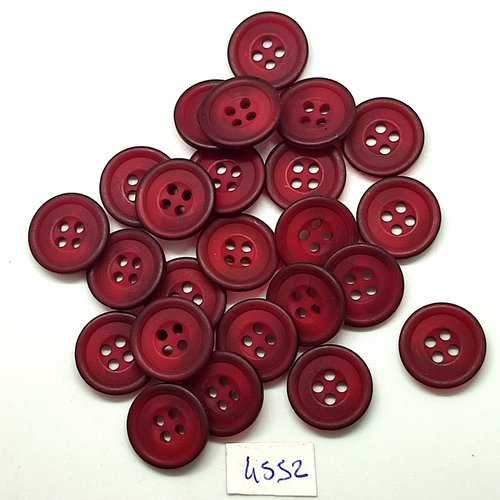 24 boutons en résine bordeaux - 17/18mm - tr4552