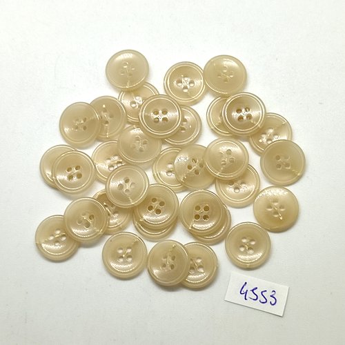 33 boutons en résine beige clair - 13mm - tr4553