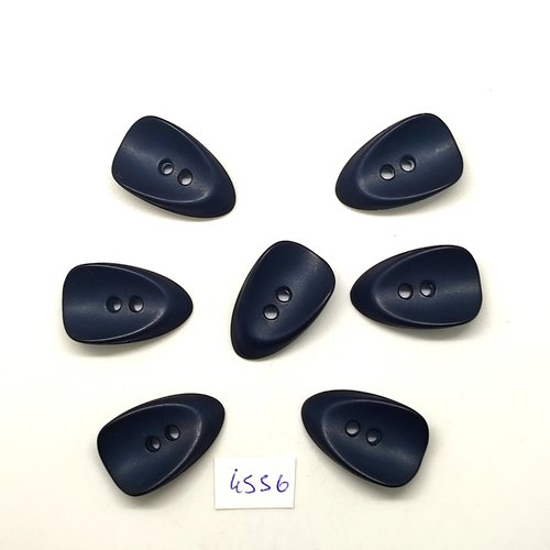 7 boutons en résine bleu foncé - 17x27mm - tr4556
