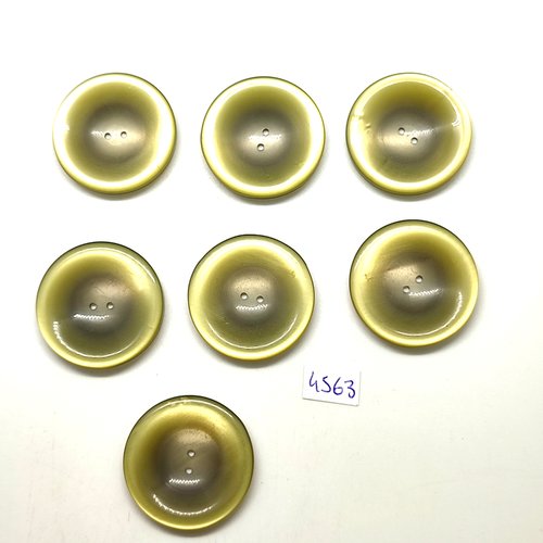 7 boutons en résine vert - 31mm - tr4563
