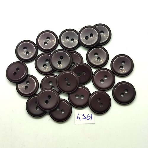 22 boutons en résine marron foncé - 17mm - tr4561