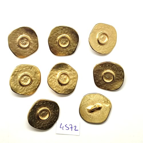 8 boutons en métal doré - 24mm - tr4572