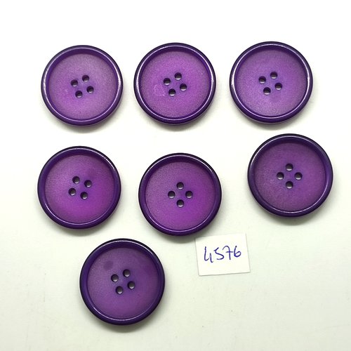 7 boutons en résine violet - 26mm - tr4576