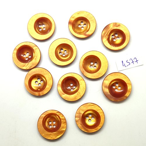 11 boutons en résine marron - 22mm - tr4577