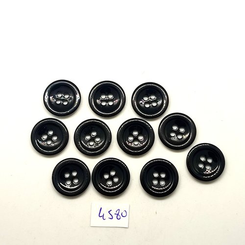 11 boutons en résine noir - 17/18mm - tr4580