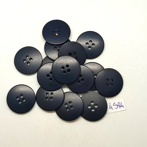 15 boutons en résine noir - 22mm - tr4584
