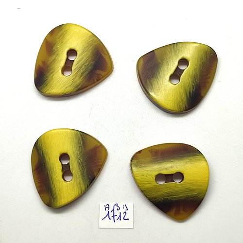 4 boutons en résine vert - 30mm - abd1712