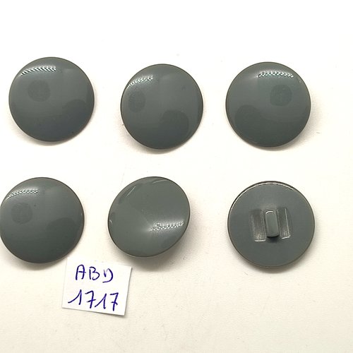 6 boutons en résine gris - 22mm - abd1717