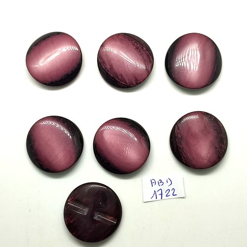 7 boutons en résine lilas / violet - 27mm - abd1722