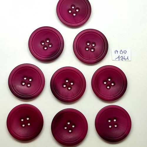 9 boutons en résine violet clair - 30mm - abd1741