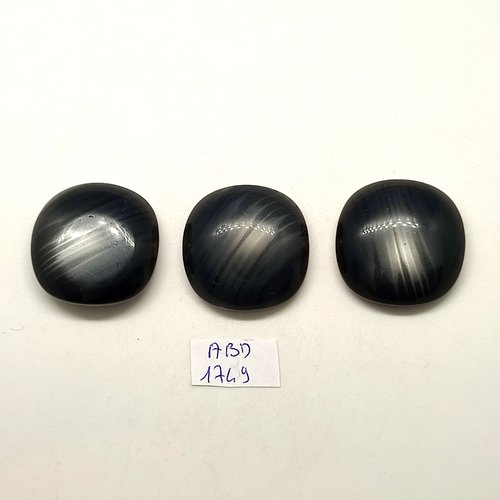 3 boutons en résine gris - 28/29mm - abd1749