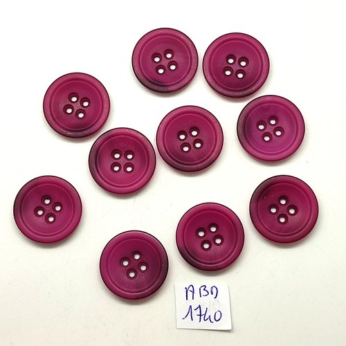 10 boutons en résine violet - 20mm - abd1740