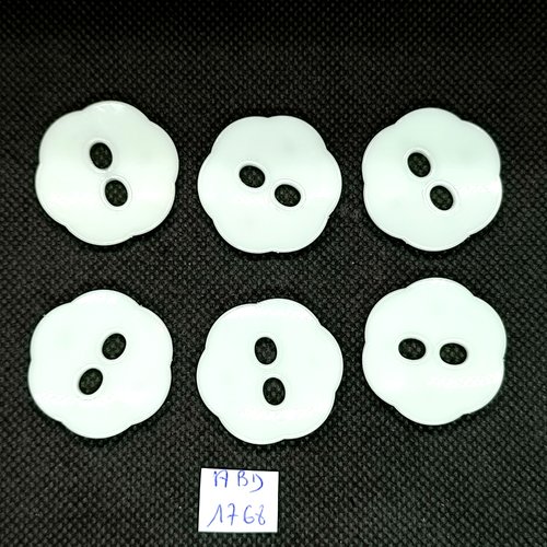 6 boutons en résine blanc - 30mm - abd1768
