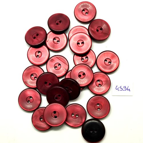 25 boutons en résine violet et noir dessous - 18mm - tr4594