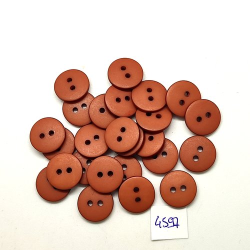 25 boutons en résine marron - 14mm - tr4597