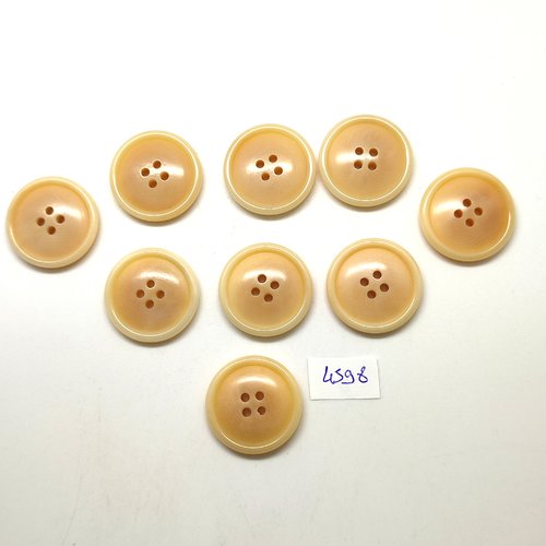 9 boutons en résine beige clair - 25mm - tr4598