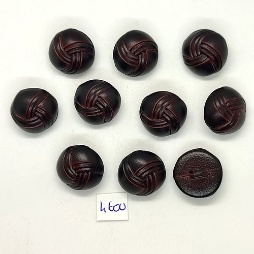 10 boutons en résine marron - 20mm - tr4600