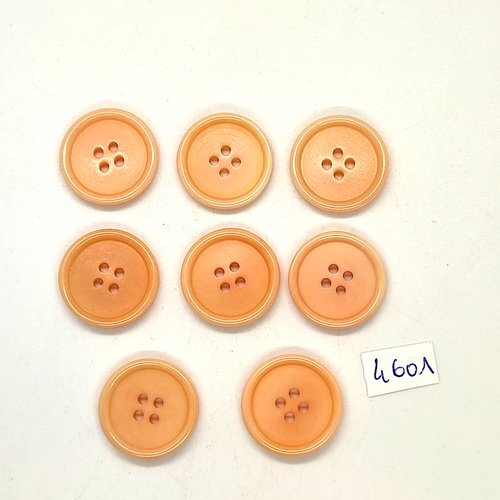 8 boutons en résine orange clair - 20mm - tr4601