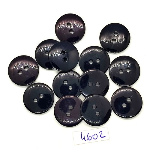 13 boutons en résine noir - 18mm - tr4602