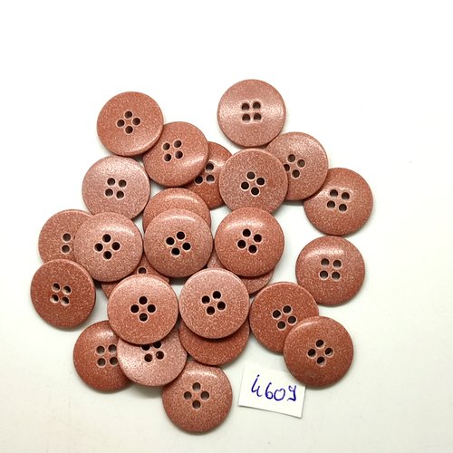 25 boutons en résine vieux rose - 18mm - tr4609
