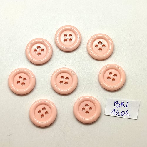 8 boutons en résine rose - 18mm - bri1404
