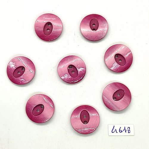 8 boutons en résine lilas / rose - 18mm - tr4618