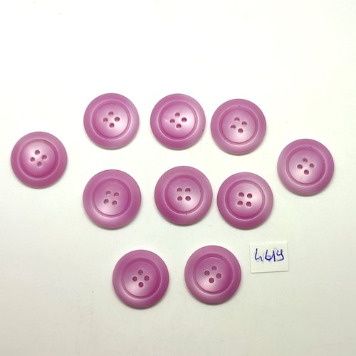 10 boutons en résine lilas - 22mm - tr4619