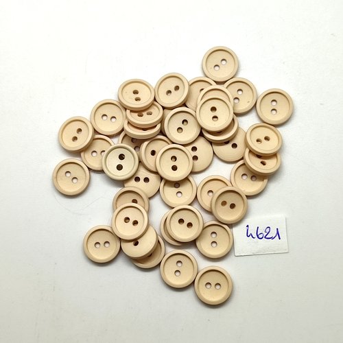 40  boutons en résine beige clair - 12mm - tr4621