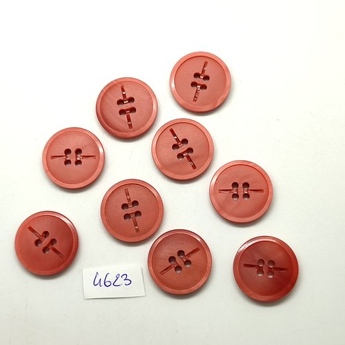 9  boutons en résine marron - 21mm - tr4623