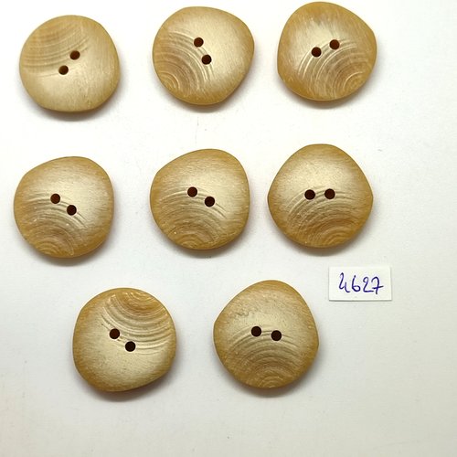 8 boutons en résine beige - 24mm - tr4627