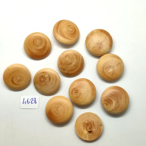 11 boutons en bois marron clair - 22mm - tr4628