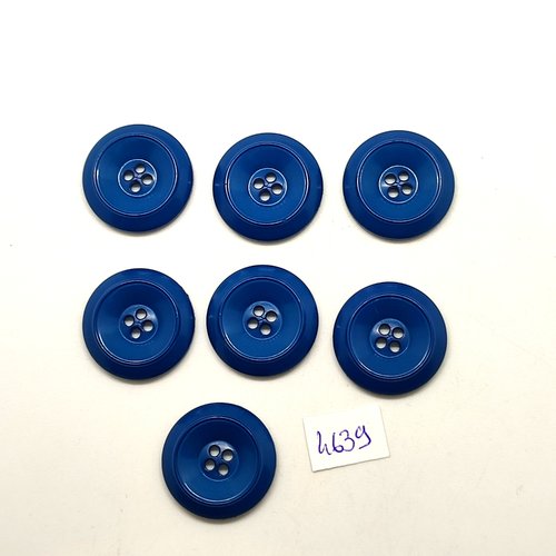 7 boutons en résine bleu / vert - 23mm - tr4639