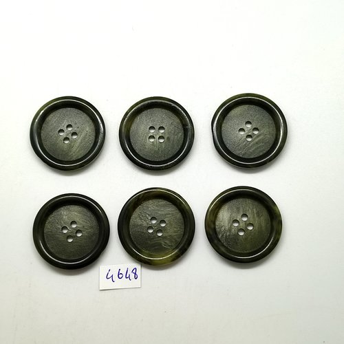 6 boutons en résine vert - 29mm - tr4648