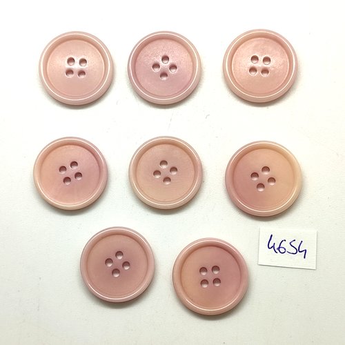 8 boutons en résine rose - 20mm - tr4654