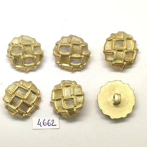 6 boutons en résine doré - 25mm - tr4662