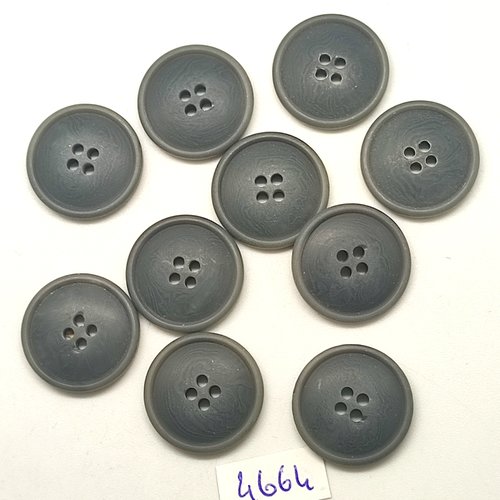 10 boutons en résine gris - 20mm - tr4664