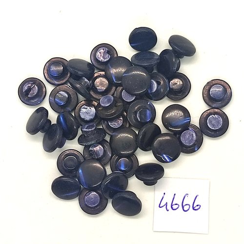 40 boutons en résine bleu foncé - 9mm - tr4666