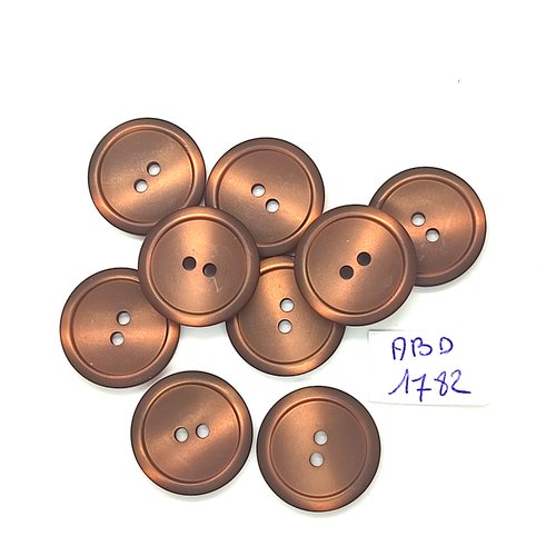 9 boutons en résine marron - 20mm - abd1782