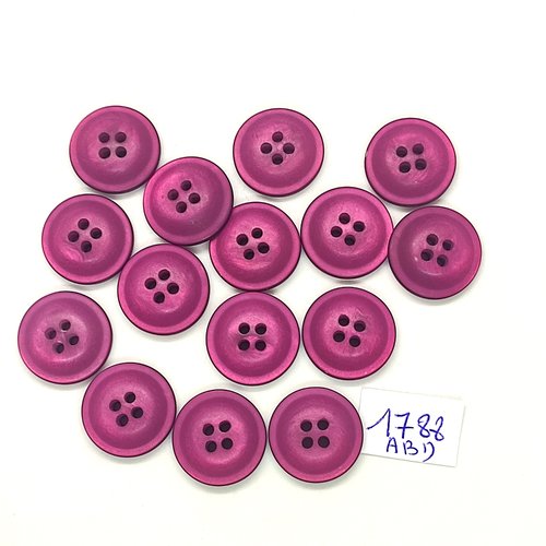 15 boutons en résine violet - 18mm - abd1788