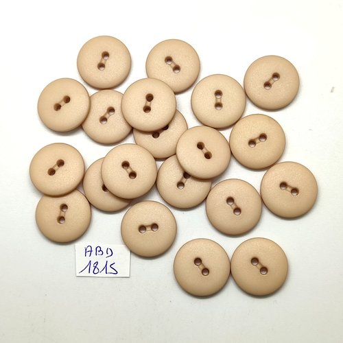 20 boutons en résine beige - 18mm - abd1815