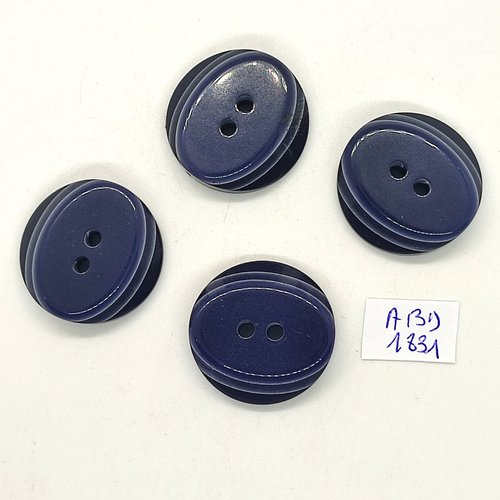 4 boutons en résine bleu - 27mm - abd1832