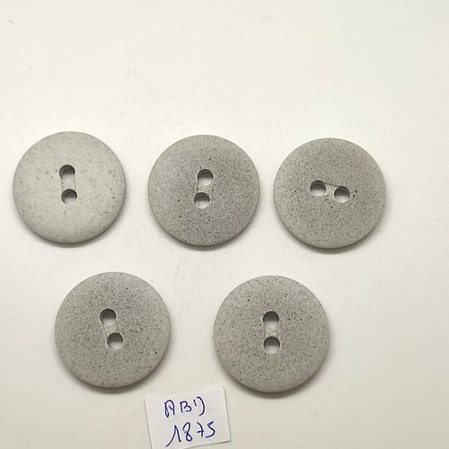 5 boutons en résine gris clair - 28mm - abd1875