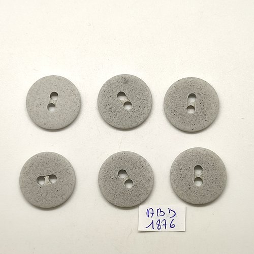 6 boutons en résine gris clair - 23mm - abd1876