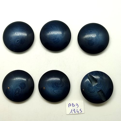 6 boutons en résine bleu foncé - 30mm - abd1845