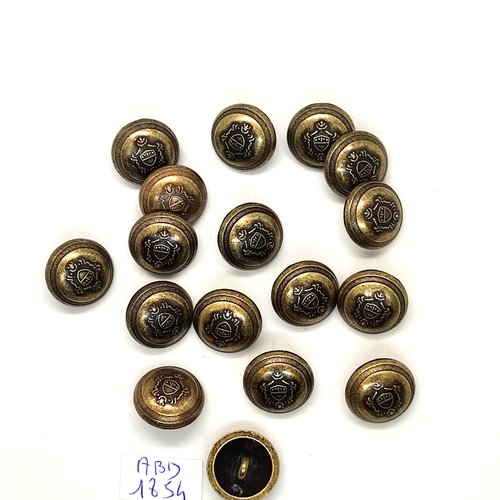 17 boutons en métal bronze - 15/16mm - abd1854