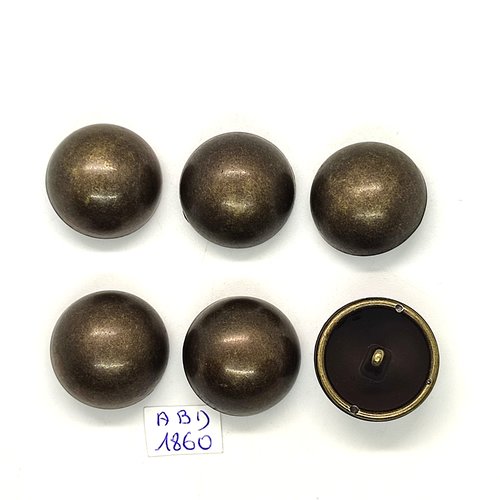 6 boutons en métal bronze - 23mm - abd1860
