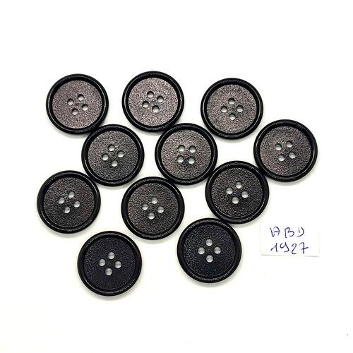 11 boutons en résine noir et gris - 23mm - abd1927