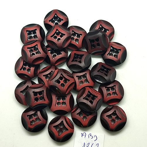24 boutons en résine marron - 17mm - abd1867